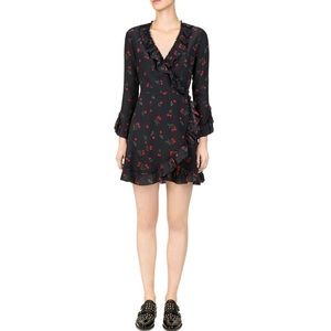 The Kooples Cherry Love Ruffled Wrap Dress